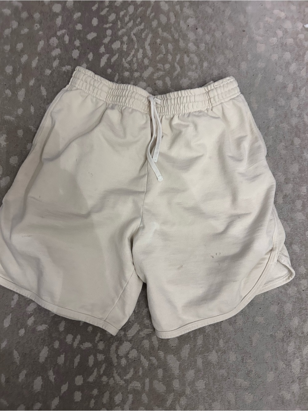 American Apparel Cream Elastic-Waist Athletic Shorts